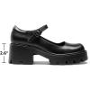 DREAM PAIRS Women’s Mary Janes Shoes Platform Dress Low Heel Chunky Pumps Round Toe Ankle Strap Pumps Shoes Oxfords Esther(Black-pu)