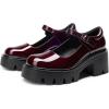 DREAM PAIRS Women’s Mary Janes Shoes Platform Dress Low Heel Chunky Pumps Round Toe Ankle Strap Pumps Shoes Oxfords Esther(Burgundy-pat)