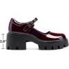 DREAM PAIRS Women’s Mary Janes Shoes Platform Dress Low Heel Chunky Pumps Round Toe Ankle Strap Pumps Shoes Oxfords Esther(Burgundy-pat)