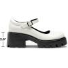 DREAM PAIRS Women’s Mary Janes Shoes Platform Dress Low Heel Chunky Pumps Round Toe Ankle Strap Pumps Shoes Oxfords Esther(White)