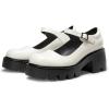 DREAM PAIRS Women’s Mary Janes Shoes Platform Dress Low Heel Chunky Pumps Round Toe Ankle Strap Pumps Shoes Oxfords Esther(White)