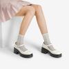 DREAM PAIRS Women’s Mary Janes Shoes Platform Dress Low Heel Chunky Pumps Round Toe Ankle Strap Pumps Shoes Oxfords Esther(White)