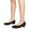 DREAM PAIRS Women’s Mila Low Chunky Heel Pump Shoes(Black/Suede)