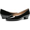 DREAM PAIRS Women’s Mila Low Chunky Heel Pump Shoes(Black-pat)