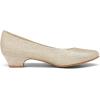 DREAM PAIRS Women’s Mila Low Chunky Heel Pump Shoes(Gold/Glitter)