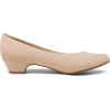 DREAM PAIRS Women’s Mila Low Chunky Heel Pump Shoes(Nude Suede)