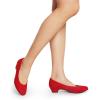 DREAM PAIRS Women’s Mila Low Chunky Heel Pump Shoes(Red/Suede)