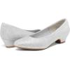 DREAM PAIRS Women’s Mila Low Chunky Heel Pump Shoes(Silver/Glitter)