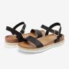 DREAM PAIRS Women’s Open Toe Ankle Strap Espadrille Casual Flatform Platform Wedge Sandals(Black/Pu)