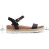 DREAM PAIRS Women’s Open Toe Ankle Strap Espadrille Casual Flatform Platform Wedge Sandals(Black/Pu)