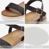 DREAM PAIRS Women’s Open Toe Ankle Strap Espadrille Casual Flatform Platform Wedge Sandals(Black/Pu)