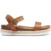 DREAM PAIRS Women’s Open Toe Ankle Strap Espadrille Casual Flatform Platform Wedge Sandals(Brown-pu)