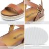 DREAM PAIRS Women’s Open Toe Ankle Strap Espadrille Casual Flatform Platform Wedge Sandals(Brown-pu)