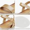 DREAM PAIRS Women’s Open Toe Ankle Strap Espadrille Casual Flatform Platform Wedge Sandals(Gold/Pu)