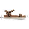 DREAM PAIRS Women’s Open Toe Ankle Strap Espadrille Casual Flatform Platform Wedge Sandals(Leopard/Suede)