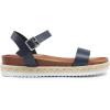 DREAM PAIRS Women’s Open Toe Ankle Strap Espadrille Casual Flatform Platform Wedge Sandals(Navy-pu)
