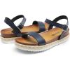 DREAM PAIRS Women’s Open Toe Ankle Strap Espadrille Casual Flatform Platform Wedge Sandals(Navy-pu)