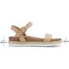 DREAM PAIRS Women’s Open Toe Ankle Strap Espadrille Casual Flatform Platform Wedge Sandals(Nude/Pu)