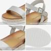 DREAM PAIRS Women’s Open Toe Ankle Strap Espadrille Casual Flatform Platform Wedge Sandals(Silver/Pu)