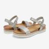 DREAM PAIRS Women’s Open Toe Ankle Strap Espadrille Casual Flatform Platform Wedge Sandals(Silver/Pu)