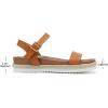 DREAM PAIRS Women’s Open Toe Ankle Strap Espadrille Casual Flatform Platform Wedge Sandals(Tan/Pu)