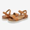 DREAM PAIRS Women’s Open Toe Ankle Strap Espadrille Casual Flatform Platform Wedge Sandals(Tan/Pu)