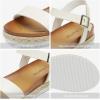 DREAM PAIRS Women’s Open Toe Ankle Strap Espadrille Casual Flatform Platform Wedge Sandals(White/Pu)