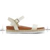 DREAM PAIRS Women’s Open Toe Ankle Strap Espadrille Casual Flatform Platform Wedge Sandals(White/Pu)