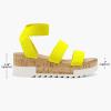 DREAM PAIRS Women’s Open Toe Elastic Ankle Strap Casual Flatform Platform Wedges Sandals(Neon/Lime)