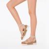 DREAM PAIRS Women’s Open Toe Elastic Ankle Strap Casual Flatform Platform Wedges Sandals(Nude)