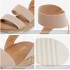 DREAM PAIRS Women’s Open Toe Elastic Ankle Strap Casual Flatform Platform Wedges Sandals(Nude)