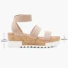 DREAM PAIRS Women’s Open Toe Elastic Ankle Strap Casual Flatform Platform Wedges Sandals(Nude)