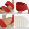DREAM PAIRS Women’s Open Toe Elastic Ankle Strap Casual Flatform Platform Wedges Sandals(Red)