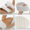 DREAM PAIRS Women’s Open Toe Elastic Ankle Strap Casual Flatform Platform Wedges Sandals(White)
