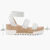 DREAM PAIRS Women’s Open Toe Elastic Ankle Strap Casual Flatform Platform Wedges Sandals(White)