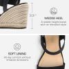 DREAM PAIRS Womens Open Toe Espadrilles Dressy Platform Sandals Slip on Elastic Ankle Strap Wedges Sandals(Black)