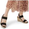 DREAM PAIRS Womens Open Toe Espadrilles Dressy Platform Sandals Slip on Elastic Ankle Strap Wedges Sandals(Black)