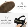 DREAM PAIRS Womens Open Toe Espadrilles Dressy Platform Sandals Slip on Elastic Ankle Strap Wedges Sandals(Black)