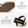 DREAM PAIRS Womens Open Toe Espadrilles Dressy Platform Sandals Slip on Elastic Ankle Strap Wedges Sandals(Black-pu)