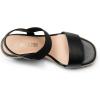 DREAM PAIRS Womens Open Toe Espadrilles Dressy Platform Sandals Slip on Elastic Ankle Strap Wedges Sandals(Black-pu)