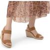 DREAM PAIRS Womens Open Toe Espadrilles Dressy Platform Sandals Slip on Elastic Ankle Strap Wedges Sandals(Camel)