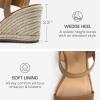 DREAM PAIRS Womens Open Toe Espadrilles Dressy Platform Sandals Slip on Elastic Ankle Strap Wedges Sandals(Camel)