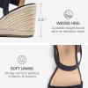 DREAM PAIRS Womens Open Toe Espadrilles Dressy Platform Sandals Slip on Elastic Ankle Strap Wedges Sandals(Navy)