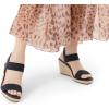 DREAM PAIRS Womens Open Toe Espadrilles Dressy Platform Sandals Slip on Elastic Ankle Strap Wedges Sandals(Navy)