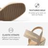 DREAM PAIRS Womens Open Toe Espadrilles Dressy Platform Sandals Slip on Elastic Ankle Strap Wedges Sandals(Nude)