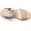 DREAM PAIRS Womens Open Toe Espadrilles Dressy Platform Sandals Slip on Elastic Ankle Strap Wedges Sandals(Nude-pu)