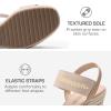 DREAM PAIRS Womens Open Toe Espadrilles Dressy Platform Sandals Slip on Elastic Ankle Strap Wedges Sandals(Nude-pu)