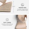 DREAM PAIRS Womens Open Toe Espadrilles Dressy Platform Sandals Slip on Elastic Ankle Strap Wedges Sandals(Nude-pu)