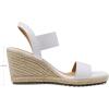 DREAM PAIRS Womens Open Toe Espadrilles Dressy Platform Sandals Slip on Elastic Ankle Strap Wedges Sandals(White)