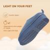DREAM PAIRS Women’s Platform Slippers Genuine Suede Slip-on Warm FuzzyEasy Autumn Winter Fluffy Comfy Furry Shoes for Outdoor Indoor(Dark Blue)